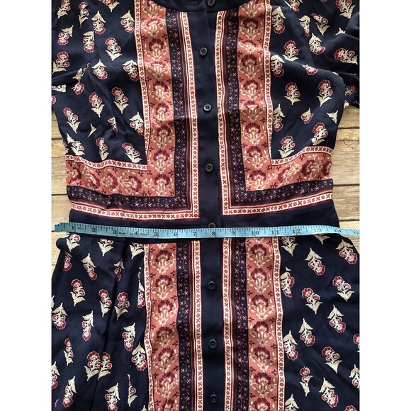 Gal Meets Glam Collection Button Front Surplice Dress Blue Rose Damisk Size 2 - Picture 6 of 11